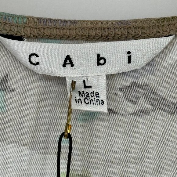 Cabi Long Sleeve V-Neck Dress Size Large  Jersey knit abstract pattern New - Picture 5 of 13